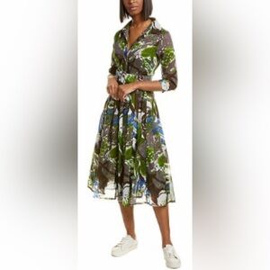 Samantha Sung Stylish Brown, Green and Blue Dress, Size 10